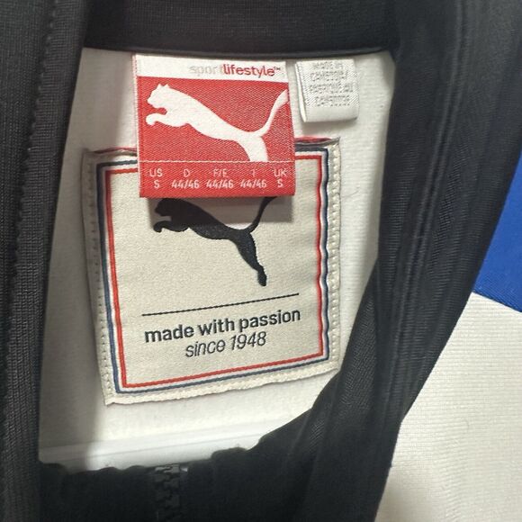 Puma Track Jacket Adult Sz Small Faas Full Zip Logo Black White Sportwear Men - Picture 4 of 10